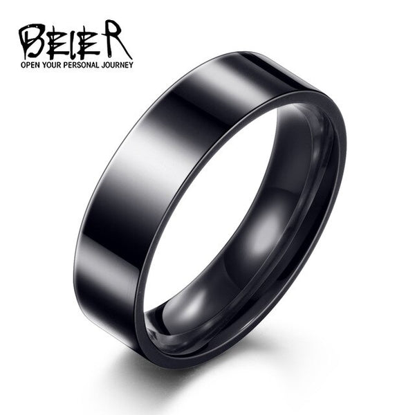 316L Stainless Steel ring Cool Man's High Polished Jewelry Silver Color Fashion Wedding Ring  WR-R006
