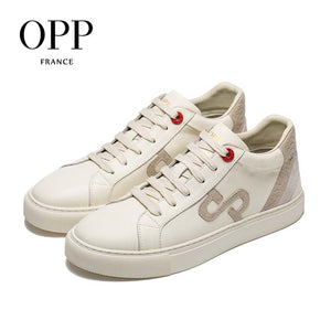 OPP Men's Shoes Summer Breathable Lace-up Boots Leather Mixed Color Shoes Street Style Casual Men's Skate Shoes