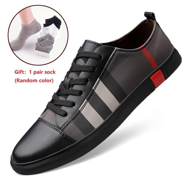 MR CO Fashion Mens Breathable Skateboard Shoes Men Fashion Sneakers High Quality Trainers Shoes Casual Genuine Leather Shoes