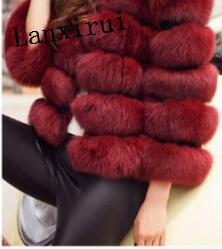 High Luxury Faux Fox Fur Jacket Women Fluffy Turn Down Fur Collar Thick Warm Faux Fur Coat Plus Size Winter Clothes