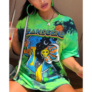High Street Oversized T-shirt Women Summer Y2K Clothes Plus Size Short Sleeve Harajuku O-neck Graphic Bodyfriend Tee Tops