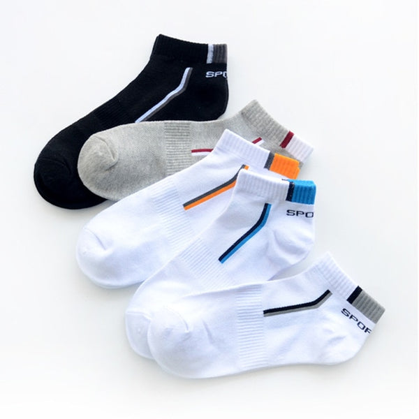 5 Pairs/lot Men Socks Stretchy Shaping Teenagers Short Sock Suit for All Season Non-slip Durable Male Socks Hosiery