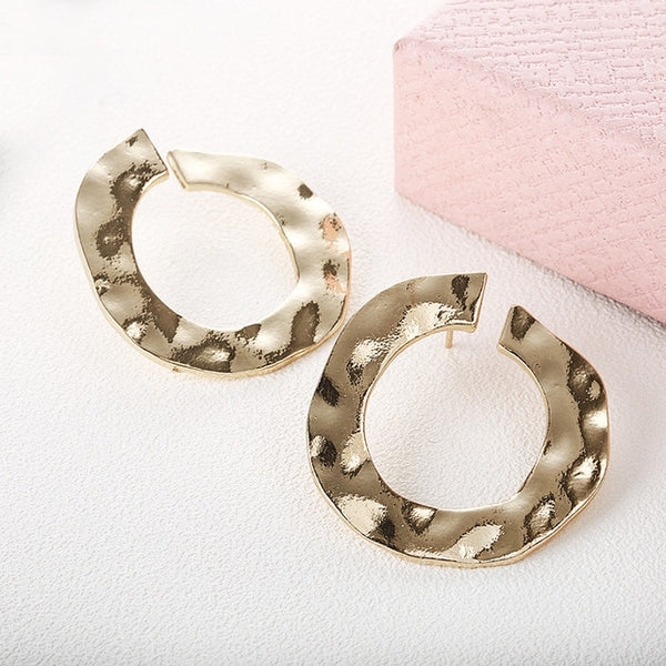 New fashion jewelry hoop earring sliver gold color Irregular geometric circles earring for women girl party birthday gift e0395