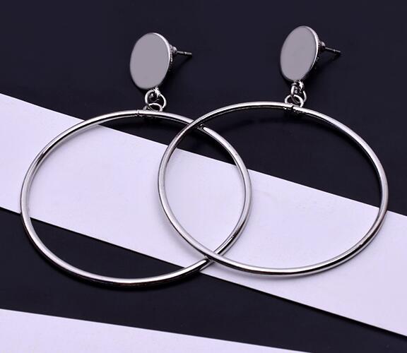 Golden Silver Color Hoop Earrings For Women Hollow Round Circle Statement Ear Jewelry Gift For Party Wedding Brincos