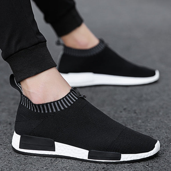Cork Men Shoes  Sneakers Men Breathable Air Mesh Sneakers Slip on Summer Non-leather Casual  Lightweight Sock Shoes Men Sneakers